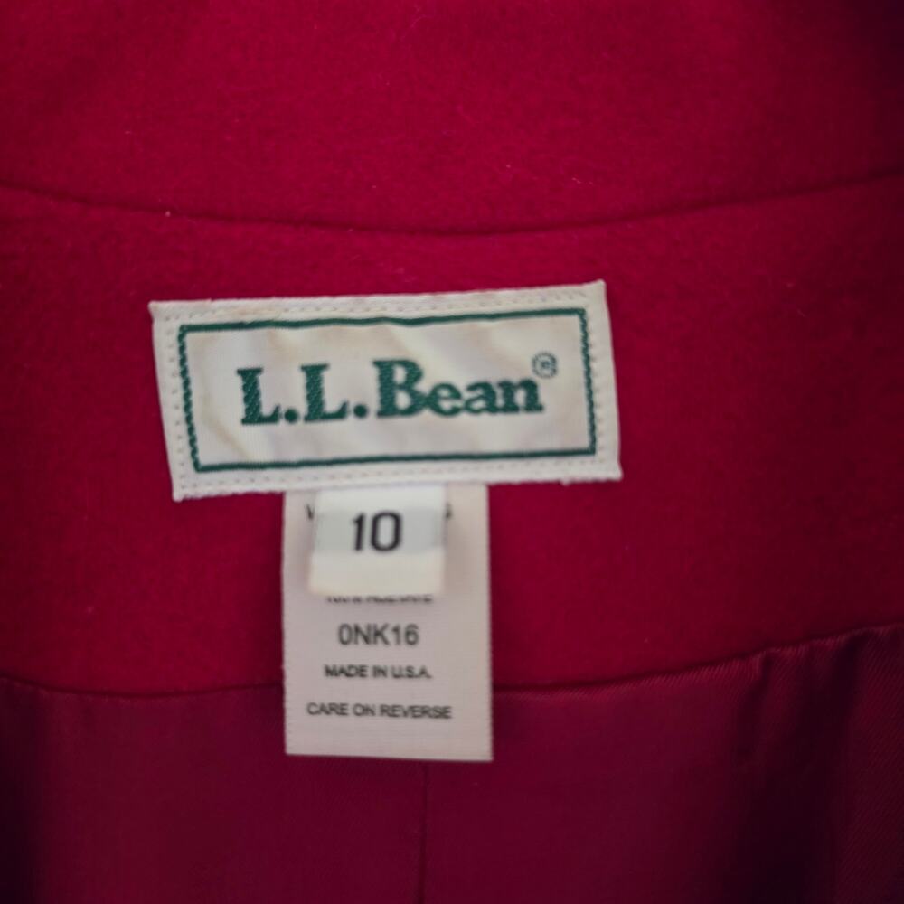 L.L. Bean Women's Size 10 Red Lined Wool Cashmere Blend Blazer - Picture 4 of 11